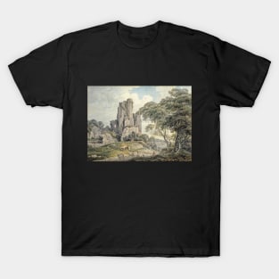 Old Castle Ruins Watercolor Painting T-Shirt